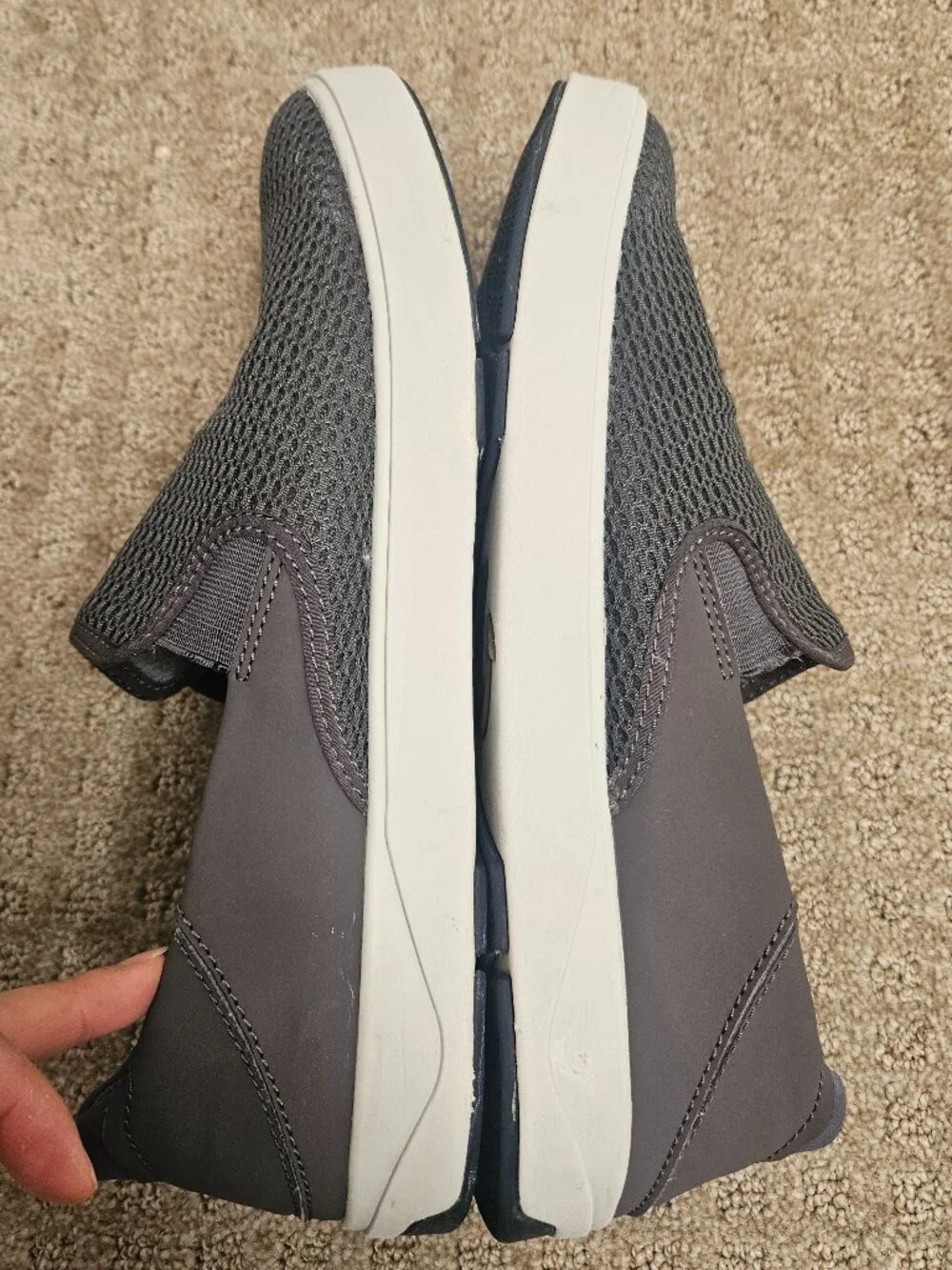 OluKai Lae'ahi Shoes Men's 11 Gray Slip On Mesh Casual Comfort Loafers Summer